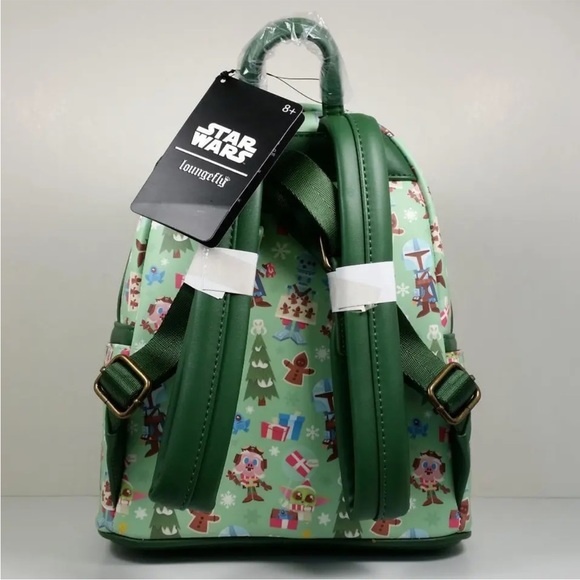 Disney Mandalorian Chibi Holiday Loungefly mini Backpack - Picture 4 of 6